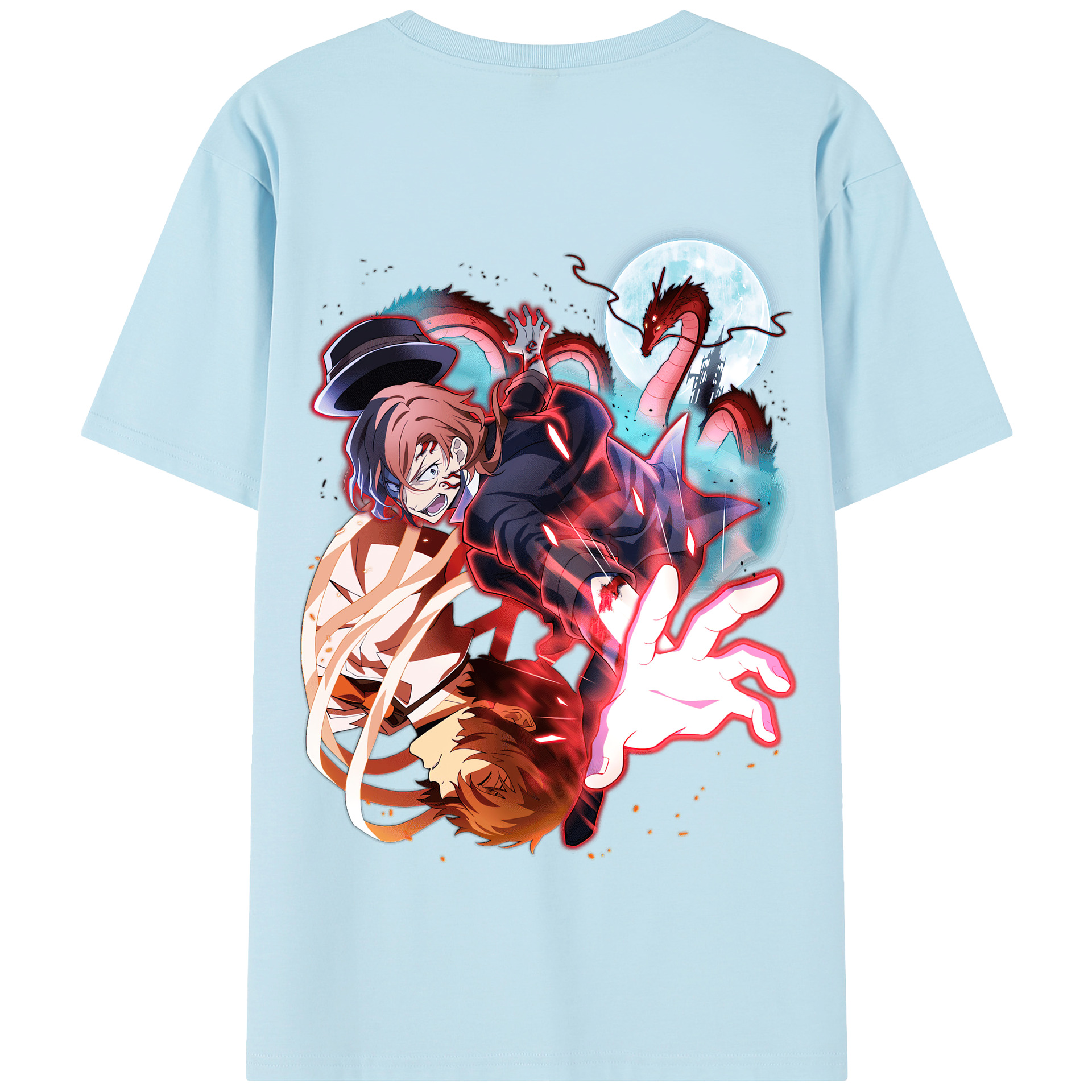 （画像用） 文豪ストレイドッグス Bungo Stray Dogs 綿100％半袖Tシャツ（背面プリント）